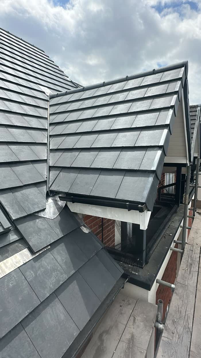 Slate roof and lead work completed on a dormer