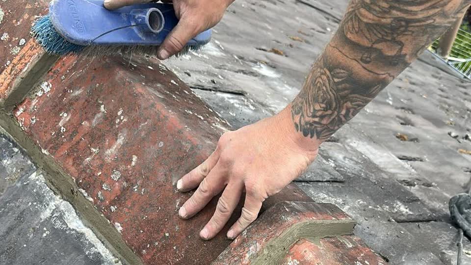 Roofing work in progress