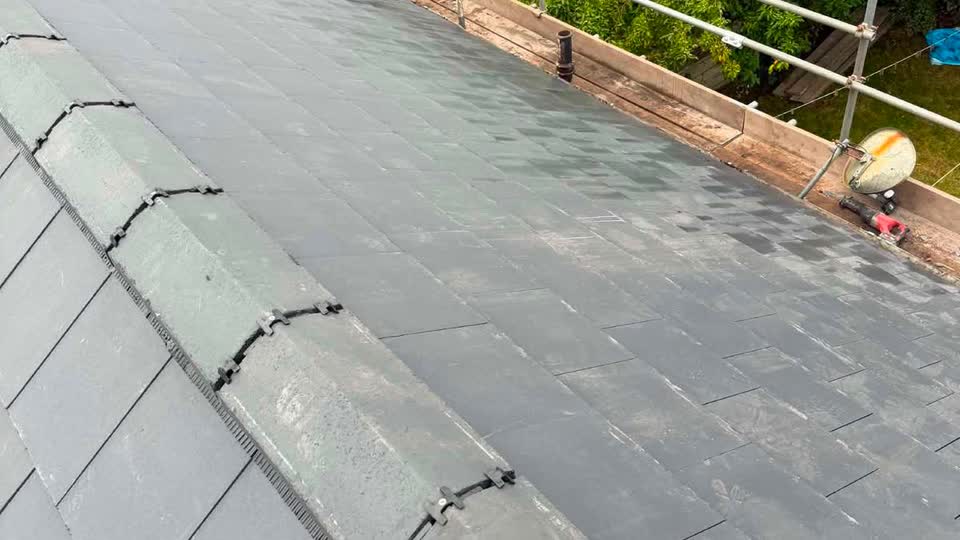 Roofing work in progress